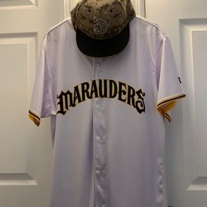 Marauders baseball jersey and hat